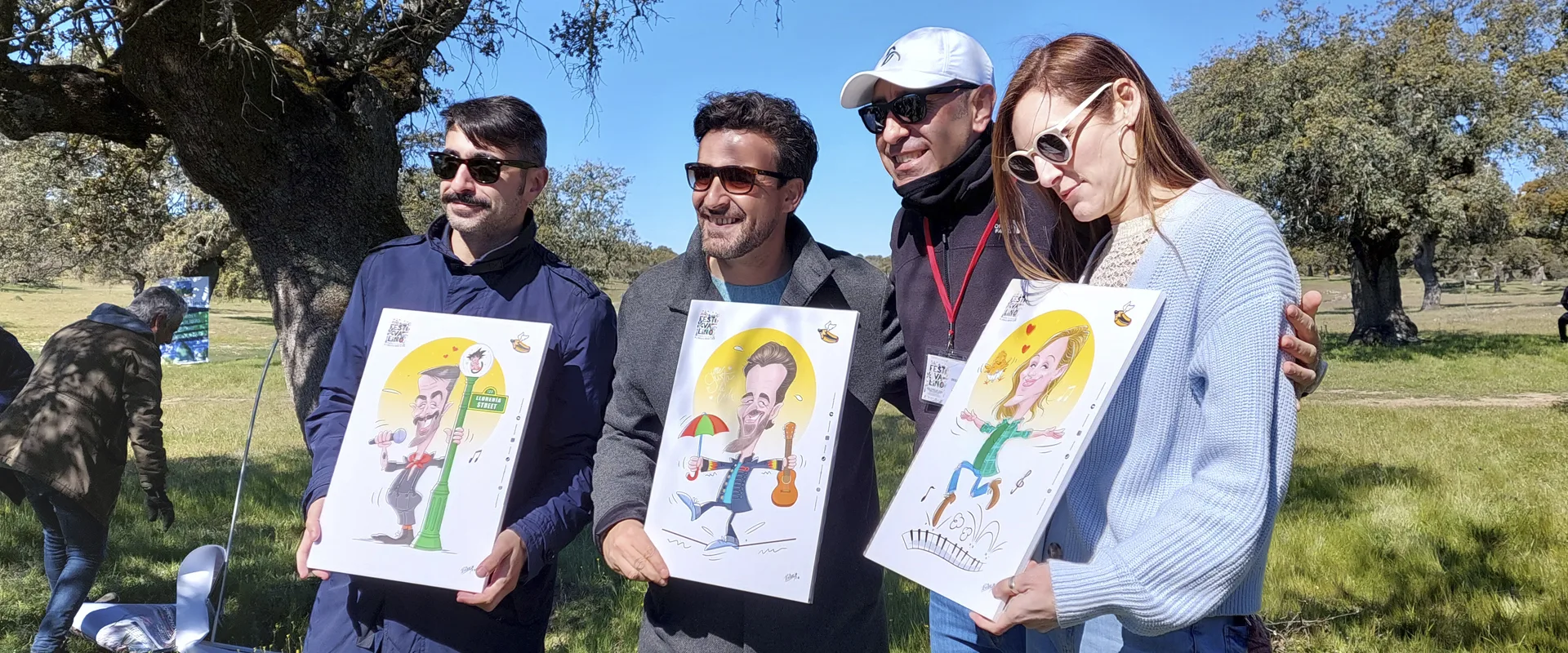 caricatura padrinos festivalino pescueza caceres