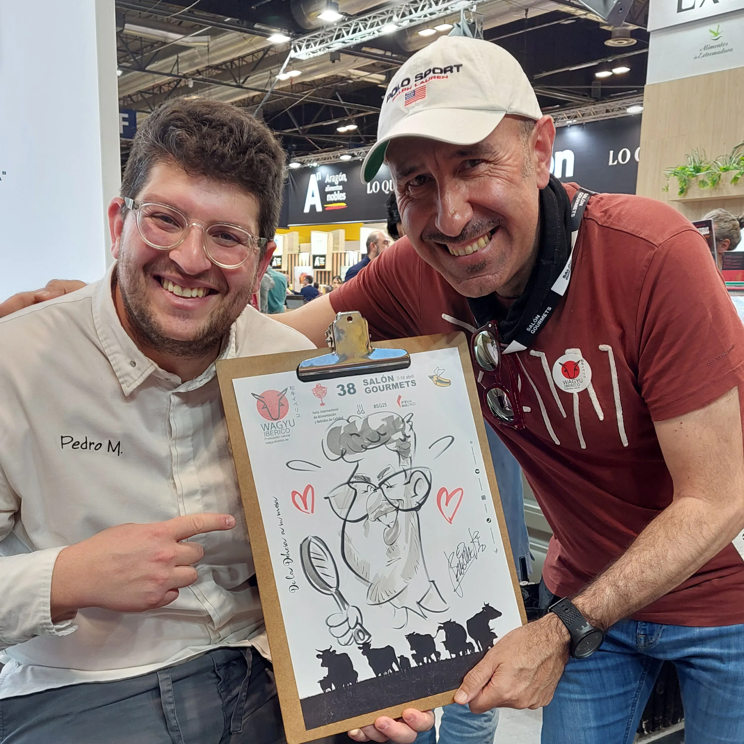 caricatura en salon de gourmets ifema madrid pedro cocinero canal extremadura