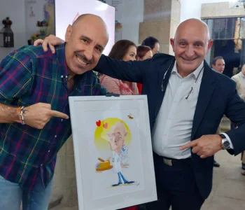 caricatura del chef toño pérez tres estrellas michelín